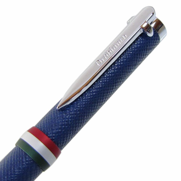 【名入れ無料】 オロビアンコ ボールペン ラ・スクリヴェリア ロトロ 革巻き 新モデル ネイビー シルバー CT 単色 1953302 名入れギフト ボールペン 文房具【スペシャルラッピング660円(別売り)】