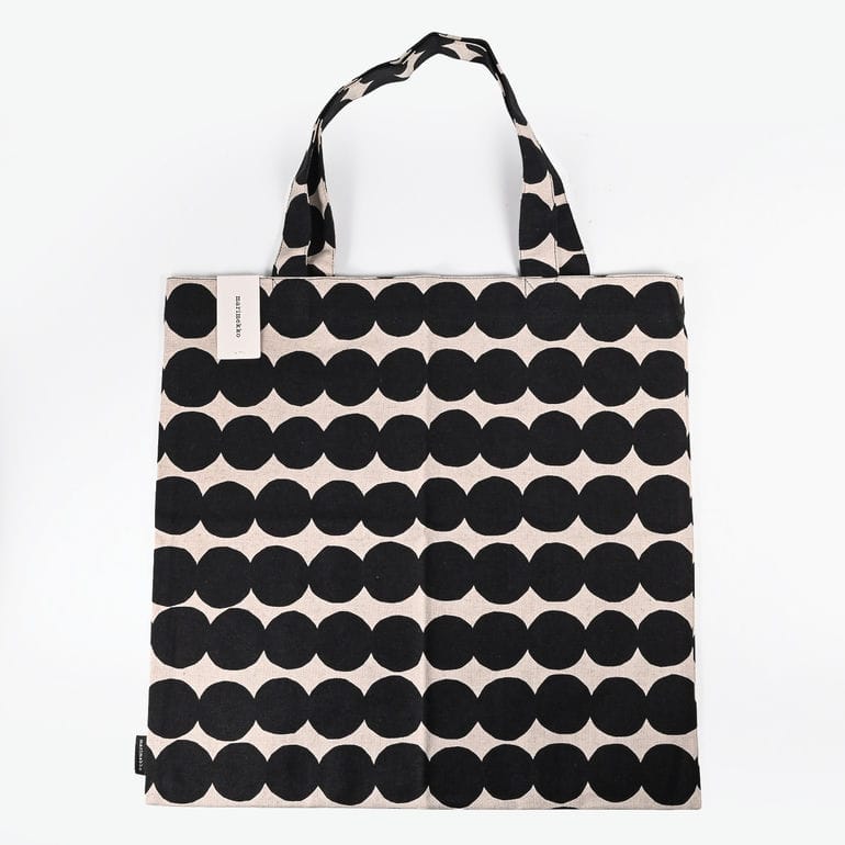 マリメッコ marimekko トートバッグ Rasymatto ラシィマット ファブリック レディース  ブラック 73648 073648 890 北欧雑貨 北欧デザイン ネコポス限定<br>【スペシャルラッピング660円(別売り)】