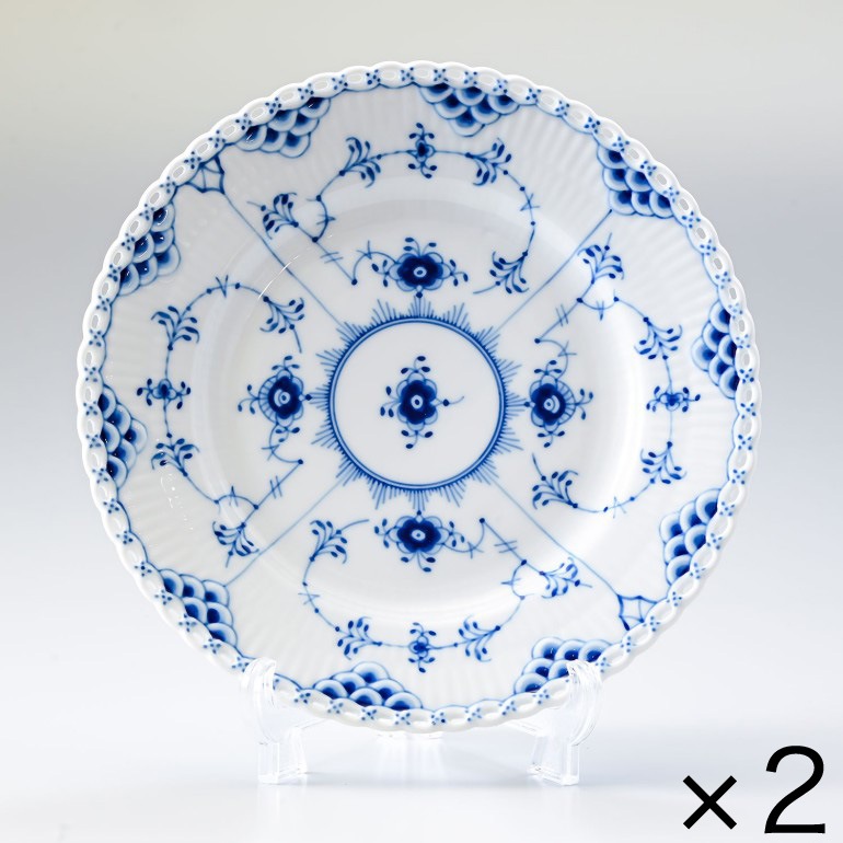 2個セット ロイヤルコペンハーゲン ブルーフルーテッド フル
