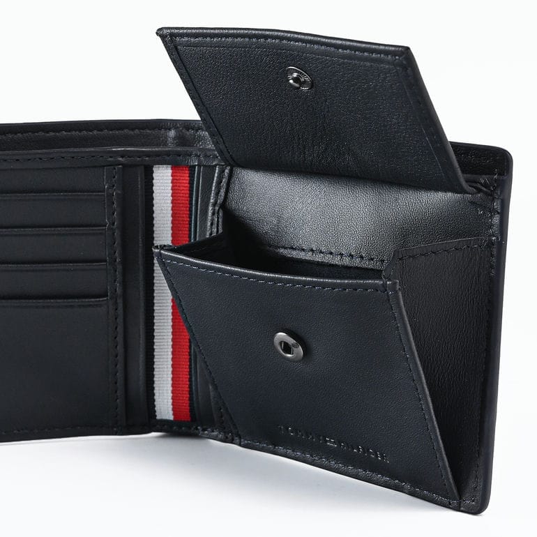 【名入れ可有料】高品質ヨーロッパ輸入モデル トミーヒルフィガー TOMMY HILFIGER 二つ折り財布 小銭入れ付 CORP CC AND COIN ブラック AM0AM13245 BDS BLACK ウォレット 折財布【スペシャルラッピング660円(別売り)】