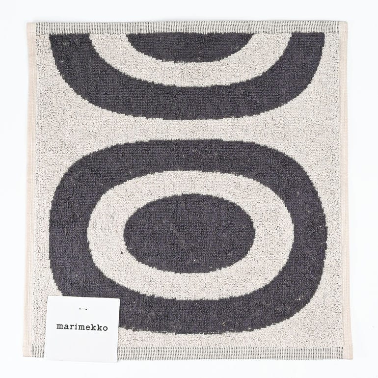 【刺しゅう名入れ可有料】マリメッコ marimekko ハンドタオル 30cm ミニタオル ハンカチ MELOONI メロー二 チャコール オフホワイト 72879 072879 910 北欧雑貨 北欧デザイン<br>【スペシャルラッピング660円(別売り)】
