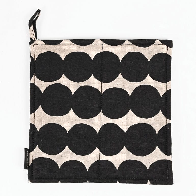 マリメッコ marimekko ポットホルダー 鍋敷き Rasymatto ラシィマット ブラック 73646 073646 890 北欧雑貨 北欧デザイン ネコポス限定 送料無料