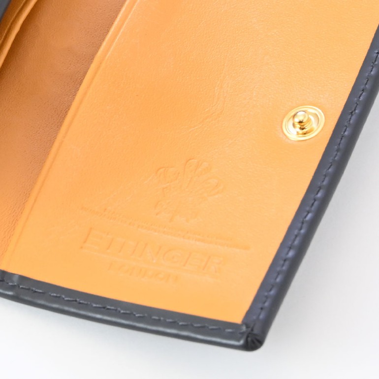 エッティンガー ETTINGER キーケース メンズ ブライドルレザー ファスナーポケット付 BH2095JR グレー 名入れ可有料 【スペシャルラッピング660円(別売り)】