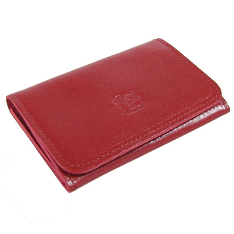 イルビゾンテ IL BISONTE カードケース メンズ レディース 名刺入れ バケッタレザー レッド C0470 P 245【スペシャルラッピング660円(別売り)】