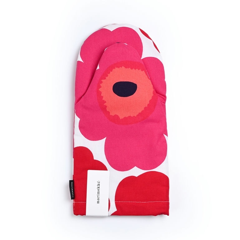 マリメッコ marimekko ミトン 鍋つかみ ペア 2個セット Pieni Unikko ピエニ ウニッコ ホワイト×レッド 064158 001 (069807 001)