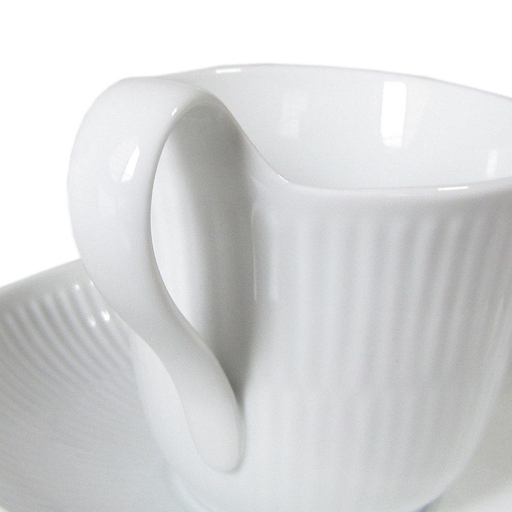 ロイヤルコペンハーゲン ホワイトフルーテッド ティーカップ&ソーサー ハイハンドル 250ml 2408092 1017384 北欧食器 洋食器  カップアンドソーサー 【スペシャルラッピング660円(別売り)】