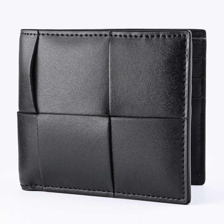 【箔押し名入れ可有料】 ボッテガヴェネタ BOTTEGA VENETA 二つ折り財布 イントレチャート メンズ レディース ブラック 649605 V47V1 8803 Made in ITALY レザー【スペシャルラッピング660円(別売り)】