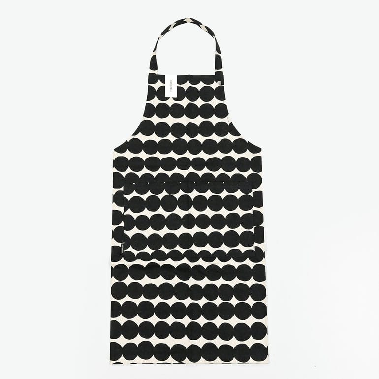 【刺しゅう名入れ可有料】マリメッコ marimekko エプロン Rasymatto ラシィマット ブラック 73645 073645 890 北欧雑貨 北欧デザイン<br>【スペシャルラッピング660円(別売り)】