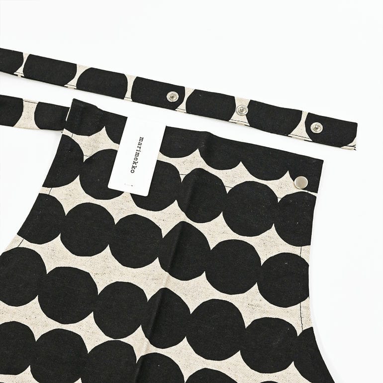 【刺しゅう名入れ可有料】マリメッコ marimekko エプロン Rasymatto ラシィマット ブラック 73645 073645 890 北欧雑貨 北欧デザイン<br>【スペシャルラッピング660円(別売り)】
