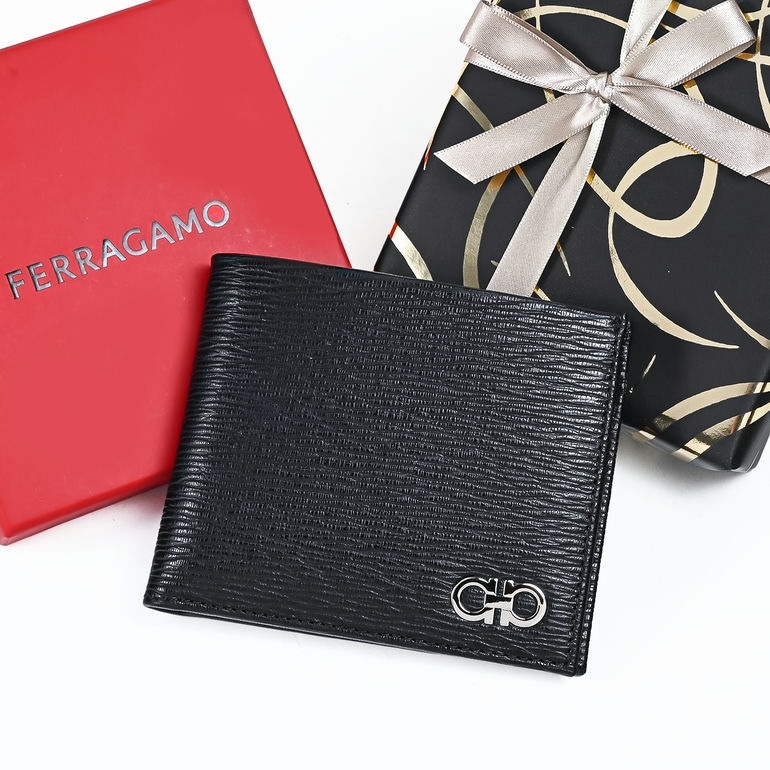 【スペシャルラッピング付き】フェラガモ Salvatore Ferragamo サルヴァトーレフェラガモ 二つ折り財布 メンズ ブラック×レッド 685986 66A065 007 箔押し名入れ可有料 【スペシャルラッピング660円(別売り)】
