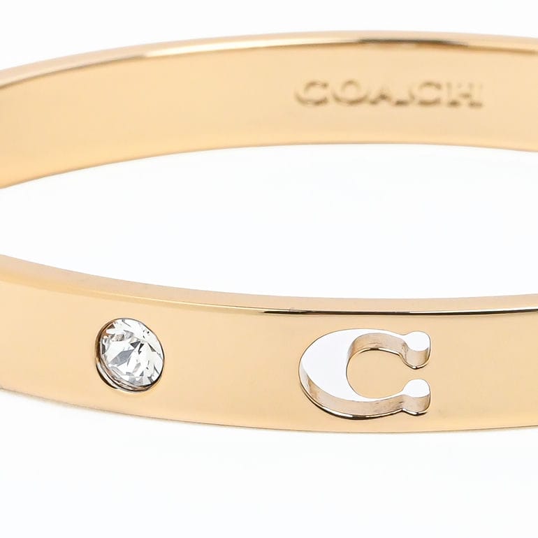 コーチ COACH バングル ブレスレット Cロゴ クリスタル レディース クリア ゴールド 440616GLD710 ジュエリー アクセサリー<br>【スペシャルラッピング660円(別売り)】