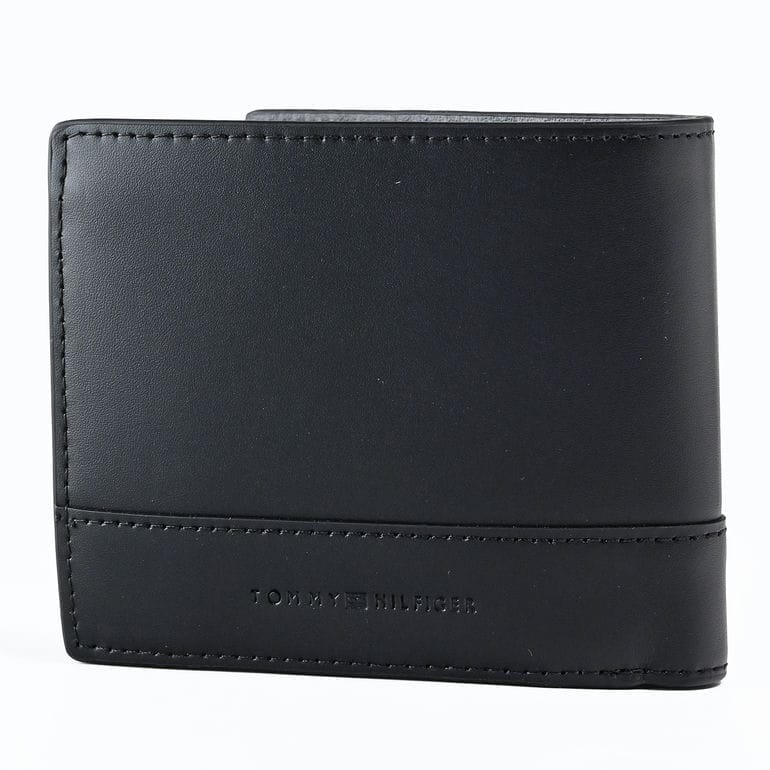 【名入れ可有料】高品質ヨーロッパ輸入モデル トミーヒルフィガー TOMMY HILFIGER 二つ折り財布 小銭入れ付 フラップタイプ CORP CC FLAP AND COIN ブラック AM0AM13246 BDS BLACK ウォレット 折財布【スペシャルラッピング660円(別売り)】