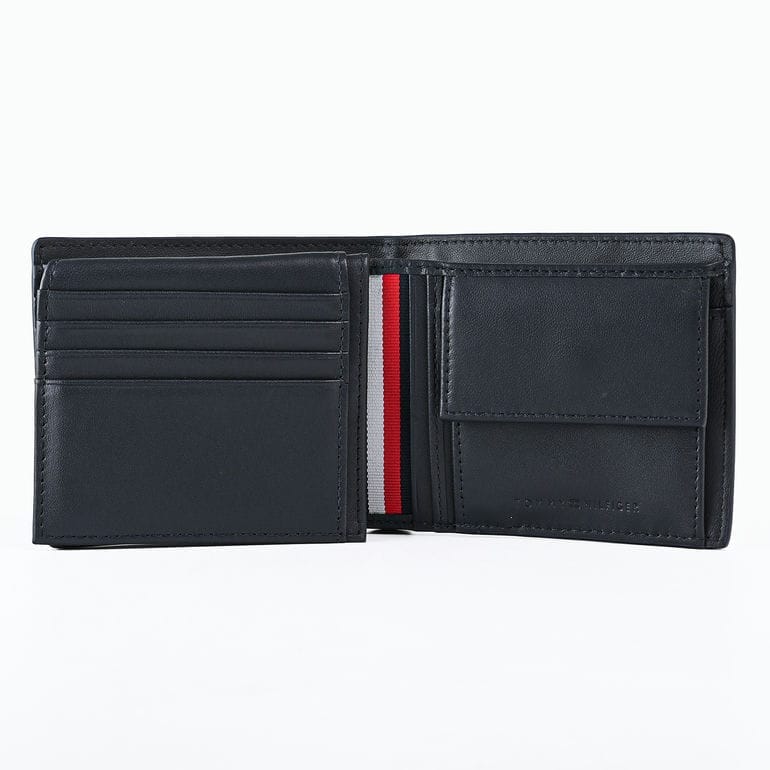 【名入れ可有料】高品質ヨーロッパ輸入モデル トミーヒルフィガー TOMMY HILFIGER 二つ折り財布 小銭入れ付 フラップタイプ CORP CC FLAP AND COIN ブラック AM0AM13246 BDS BLACK ウォレット 折財布【スペシャルラッピング660円(別売り)】