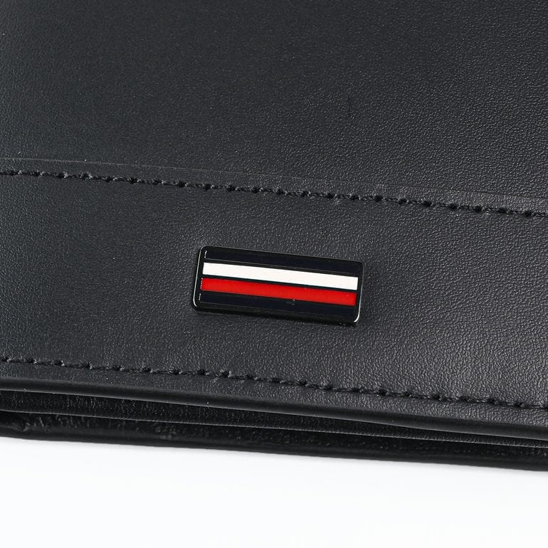【名入れ可有料】高品質ヨーロッパ輸入モデル トミーヒルフィガー TOMMY HILFIGER 二つ折り財布 小銭入れ付 フラップタイプ CORP CC FLAP AND COIN ブラック AM0AM13246 BDS BLACK ウォレット 折財布【スペシャルラッピング660円(別売り)】