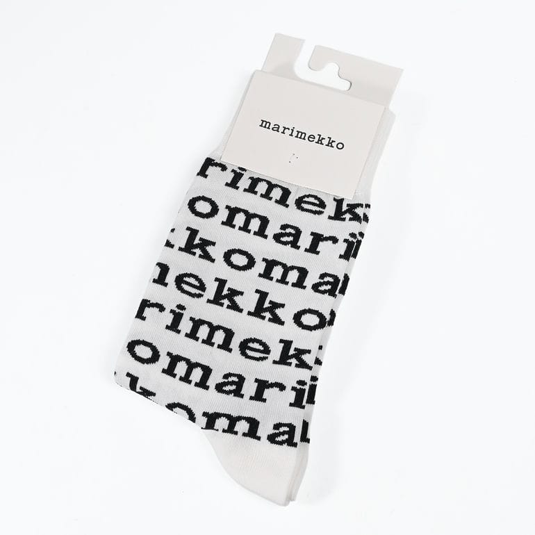 マリメッコ marimekko レディース ソックス 靴下 くつ下 KASVAA ロゴパターン 全2サイズ ホワイト ブラック 90981 090981 109 北欧雑貨 北欧デザイン ネコポス限定 送料無料<br>【スペシャルラッピング660円(別売り)】