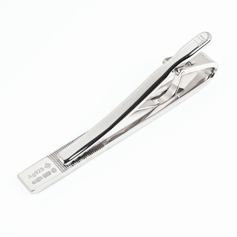 美品　ダンヒルdunhill ネクタイピン タイクリップ スターリングシルバー dunhill ダンヒル ネクタイピン メンズ エンジンターン タイピン