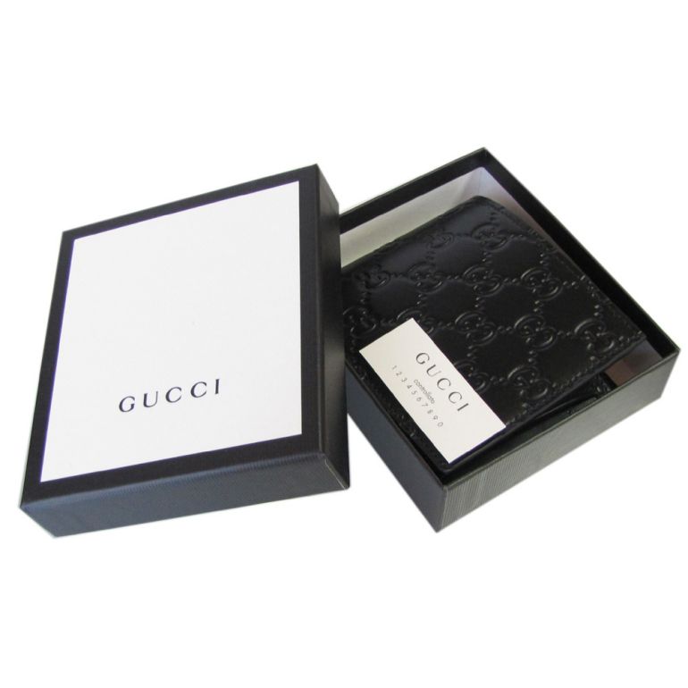 グッチ GUCCI 財布 二つ折り財布 AVEL グッチシマ シグネチャーレザー GGレザー ブラック 365467 CWC1R 1000 【スペシャルラッピングB対応(別売り)】