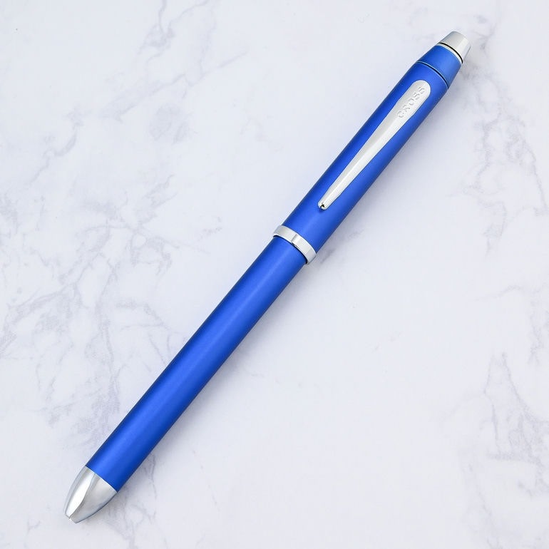 クロス ボールペン メンズ レディース TECH3 テックスリー メタリックブルー NAT0090-8ST 多機能ペン マルチペン 複合ペン (黒+赤+シャープペンシル) 名入れ無料 名入れギフト ボールペン 文房具【スペシャルラッピング660円(別売り)】