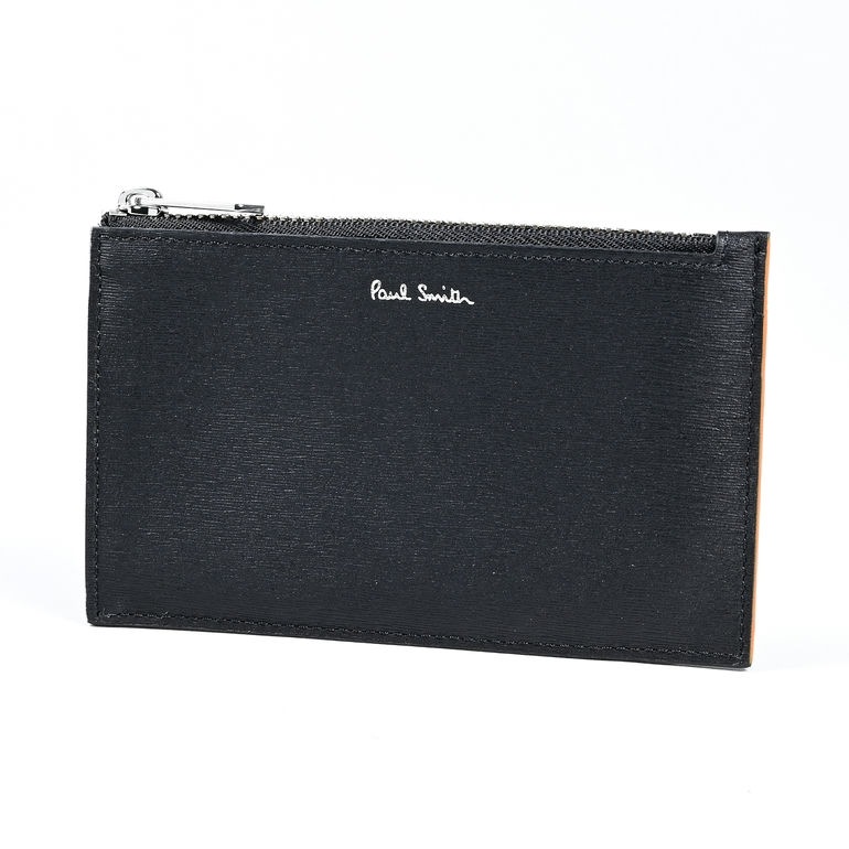 ポールスミス Paul Smith 財布 ミニ財布 スマートウォレット コインケース メンズ 小銭入れ フラグメントケース ブラック バイカラー 6136 FSTRGS 78A Made in ITALY 名入れ可有料 【スペシャルラッピング660円(別売り)】
