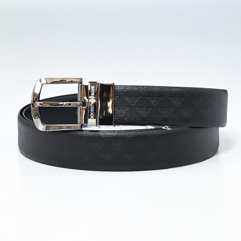 エンポリオ アルマーニ EMPORIO ARMANI ベルト メンズ ブラック 幅3.5cm ストリンガシステム対応 リバーシブル Y4S074 YKL2J 88001【スペシャルラッピング660円(別売り)】