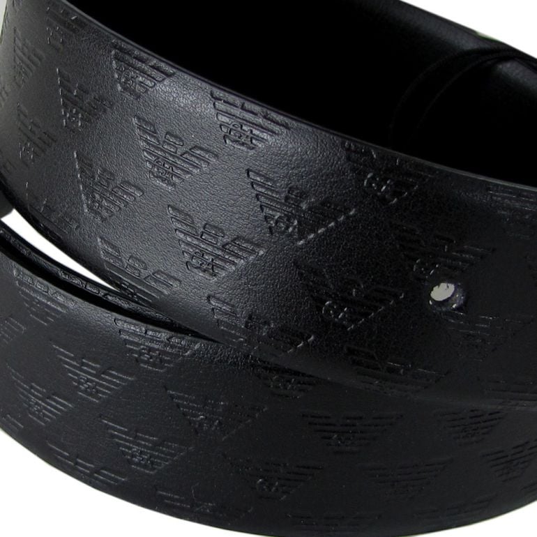 エンポリオ アルマーニ EMPORIO ARMANI ベルト メンズ ブラック 幅3.5cm ストリンガシステム対応 リバーシブル Y4S074 YKL2J 88001【スペシャルラッピング660円(別売り)】