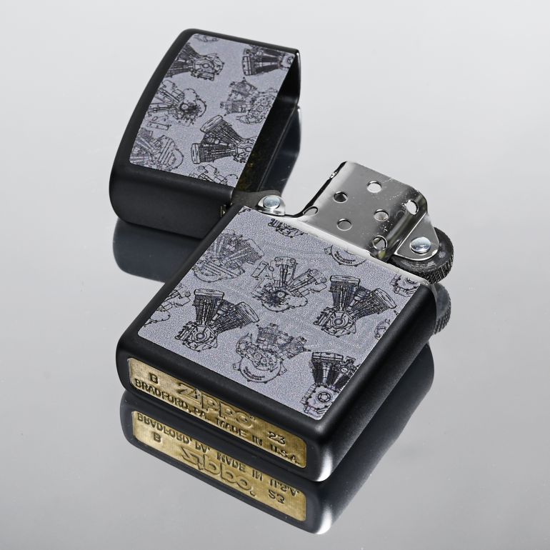 ZIPPO ジッポー ライター ジッポ ハーレーダビッドソン エンジン マットブラック 48600 喫煙具 煙草 たばこ 名入れ可有料<br>ネコポス限定