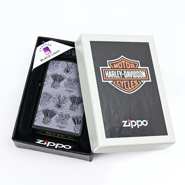 ZIPPO ジッポー ライター ジッポ ハーレーダビッドソン エンジン マットブラック 48600 喫煙具 煙草 たばこ 名入れ可有料<br>ネコポス限定