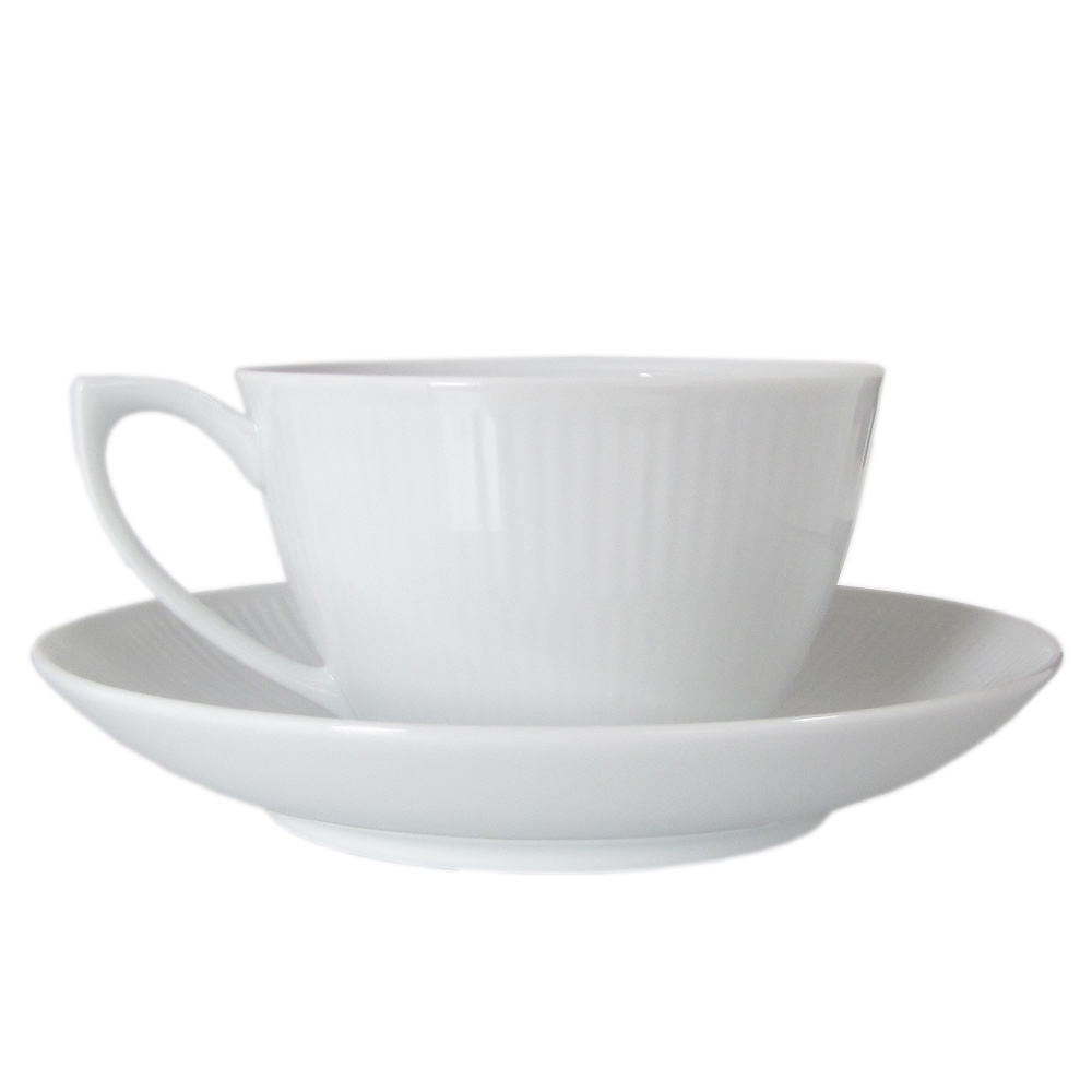 美品✨ロイヤルコペンハーゲン ホワイトフルテッド カップのソーサー 小皿として ホワイトフルーテッド ハイハンドルカップ&ソーサー 240ml