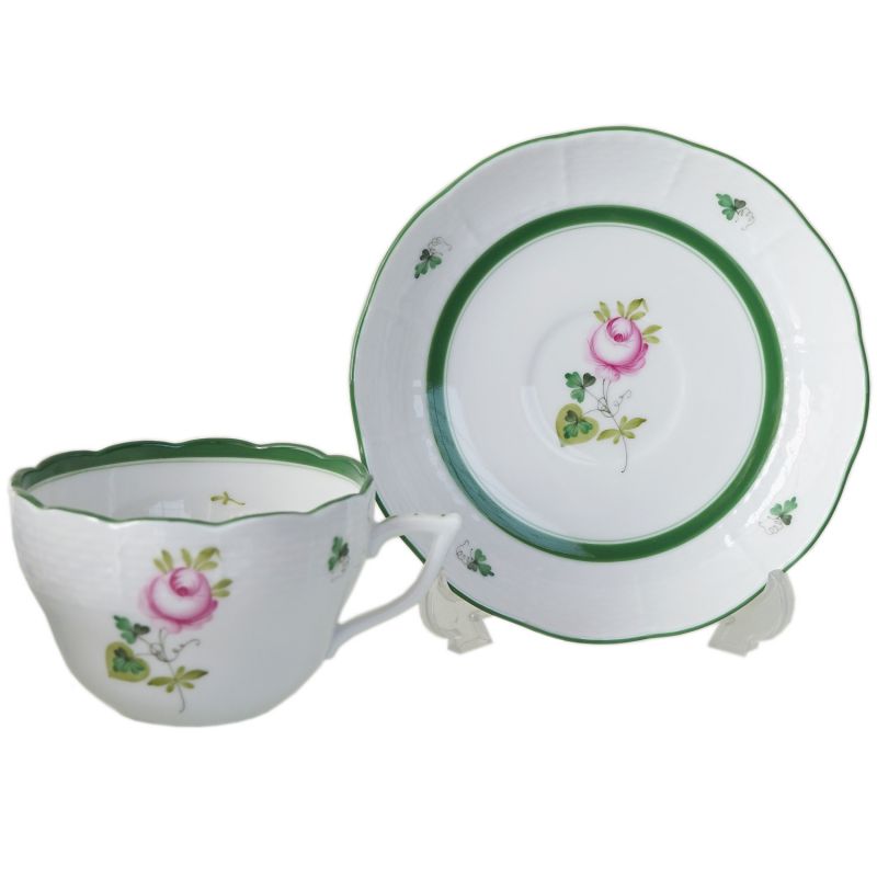 純正BOX付 ヘレンド ティーカップ&ソーサー ウィーンのバラ 洋食器 200ml 手描き 兼用カップ（ティー・コーヒー） 730000 VRH 【00730000-VRH】 カップアンドソーサー 【スペシャルラッピング660円(別売り)】