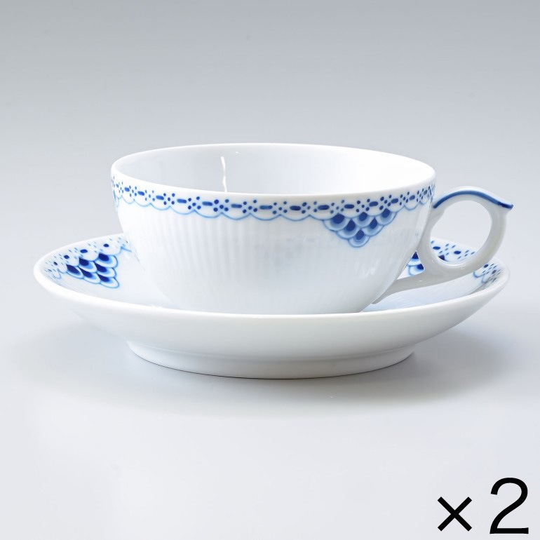 2個セット ロイヤルコペンハーゲン プリンセス ティーカップ & ソーサー 200ml 1104080 1017247 北欧食器 洋食器 ROYAL COPENHAGEN カップアンドソーサー 【スペシャルラッピング660円(別売り)】