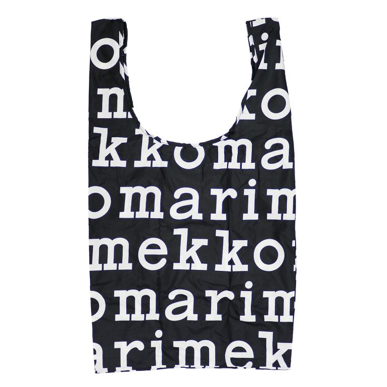 マリメッコ marimekko バッグ エコバッグ 買い物袋 SMARTBAG MARILOGO マリロゴ ブラック 041395 910 (048854 910) 刺しゅう可有料 北欧雑貨 北欧デザイン ネコポス限定 送料無料<br>【スペシャルラッピング660円(別売り)】