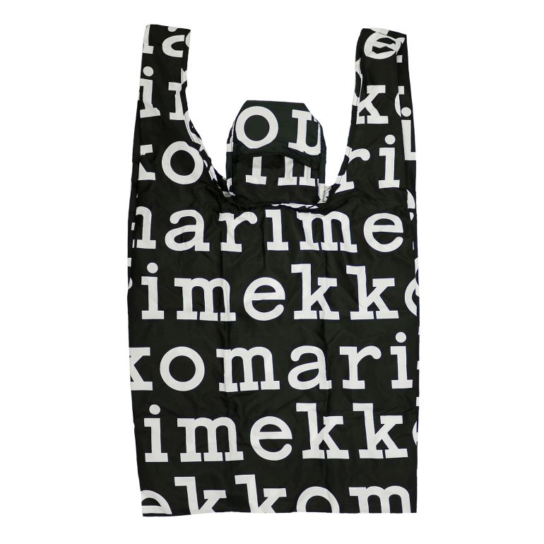 マリメッコ marimekko バッグ エコバッグ 買い物袋 SMARTBAG MARILOGO マリロゴ ブラック 041395 910 (048854 910) 刺しゅう可有料 北欧雑貨 北欧デザイン ネコポス限定 送料無料<br>【スペシャルラッピング660円(別売り)】