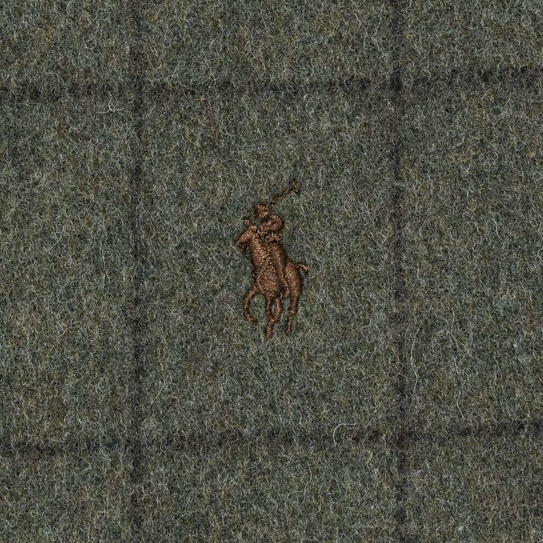 ポロ ラルフローレン POLO RALPH LAUREN マフラー リバーシブル ウインドウペイン柄 メンズ レディース 男女兼用 PC0743 350 ダークローデン(グリーン系)刺繍名入れ可有料