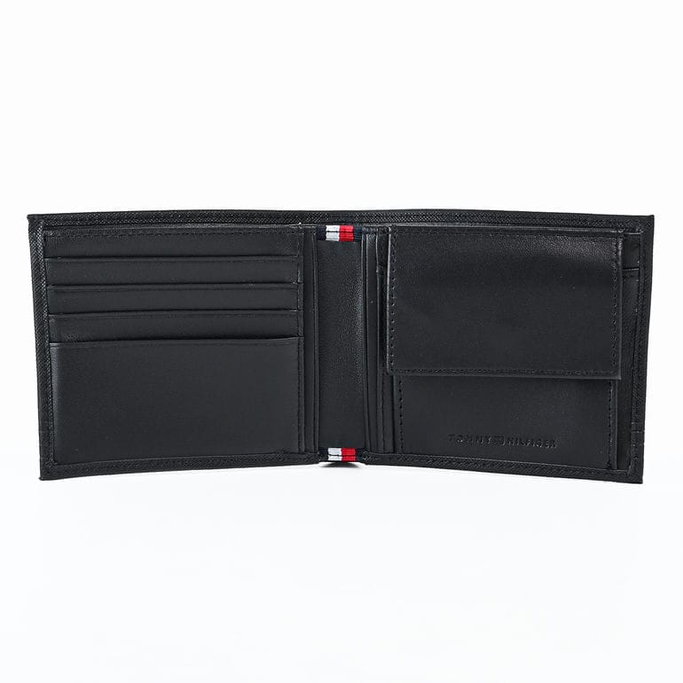 【名入れ可有料】高品質ヨーロッパ輸入モデル トミーヒルフィガー TOMMY HILFIGER 二つ折り財布 小銭入れ付 BUSINESS CC AND COIN ブラック AM0AM13259 BDS BLACK ウォレット 折財布【スペシャルラッピング660円(別売り)】