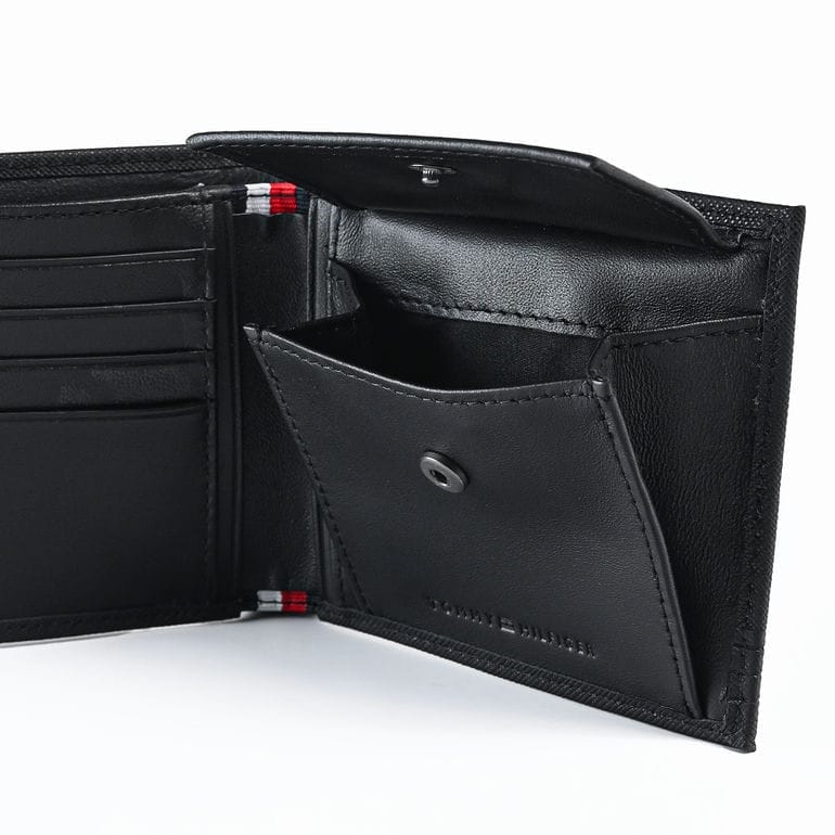 【名入れ可有料】高品質ヨーロッパ輸入モデル トミーヒルフィガー TOMMY HILFIGER 二つ折り財布 小銭入れ付 BUSINESS CC AND COIN ブラック AM0AM13259 BDS BLACK ウォレット 折財布【スペシャルラッピング660円(別売り)】