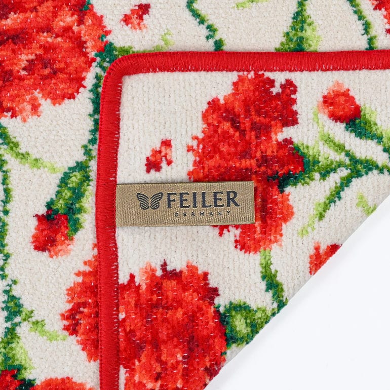 【刺しゅう名入れ可有料】フェイラー FEILER ハンカチ ハンドタオル 25cm レディース レッドカーネーション ネコポス限定 送料無料<br>【スペシャルラッピング660円(別売り)】