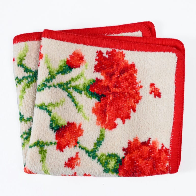 【刺しゅう名入れ可有料】フェイラー FEILER ハンカチ ハンドタオル 25cm レディース レッドカーネーション ネコポス限定 送料無料<br>【スペシャルラッピング660円(別売り)】