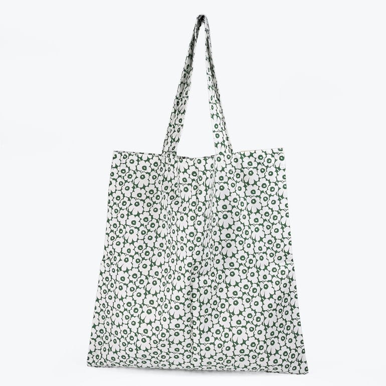 【名入れ可有料】マリメッコ marimekko トートバッグ Unikko ピクイネン ウニッコ グリーン ファブリック レディース 北欧雑貨 北欧デザイン ネコポス限定<br>【スペシャルラッピング660円(別売り)】