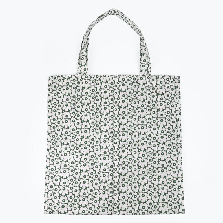 【名入れ可有料】マリメッコ marimekko トートバッグ Unikko ピクイネン ウニッコ グリーン ファブリック レディース 北欧雑貨 北欧デザイン ネコポス限定<br>【スペシャルラッピング660円(別売り)】