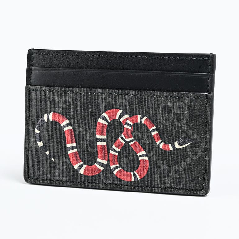 グッチ GUCCI カードケース キングスネーク プリント GGスプリーム メンズ 名刺入れ ブラック 451277 K541N 1058 【スペシャルラッピング660円(別売り)】
