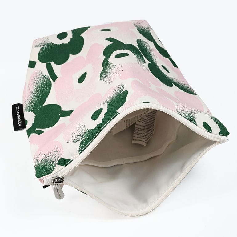 【刺しゅう名入れ可有料】マリメッコ marimekko ポーチ 小物入れ コスメティックポーチ 化粧ポーチ 旅行ポーチ Haivahdys Kaje ミニ ウニッコ グリーン ピンク 73995 073995 136 北欧雑貨 北欧デザイン ネコポス限定 送料無料