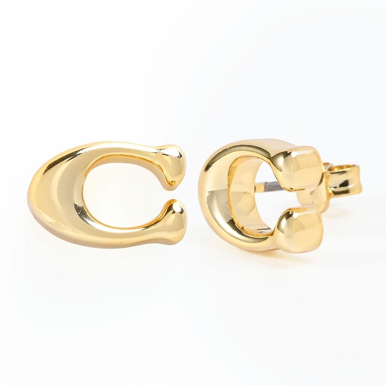 コーチ COACH ピアス スタッドピアス シグネチャー Cロゴ レディース ゴールド 369816GLD710 ジュエリー アクセサリー<br>【スペシャルラッピング660円(別売り)】