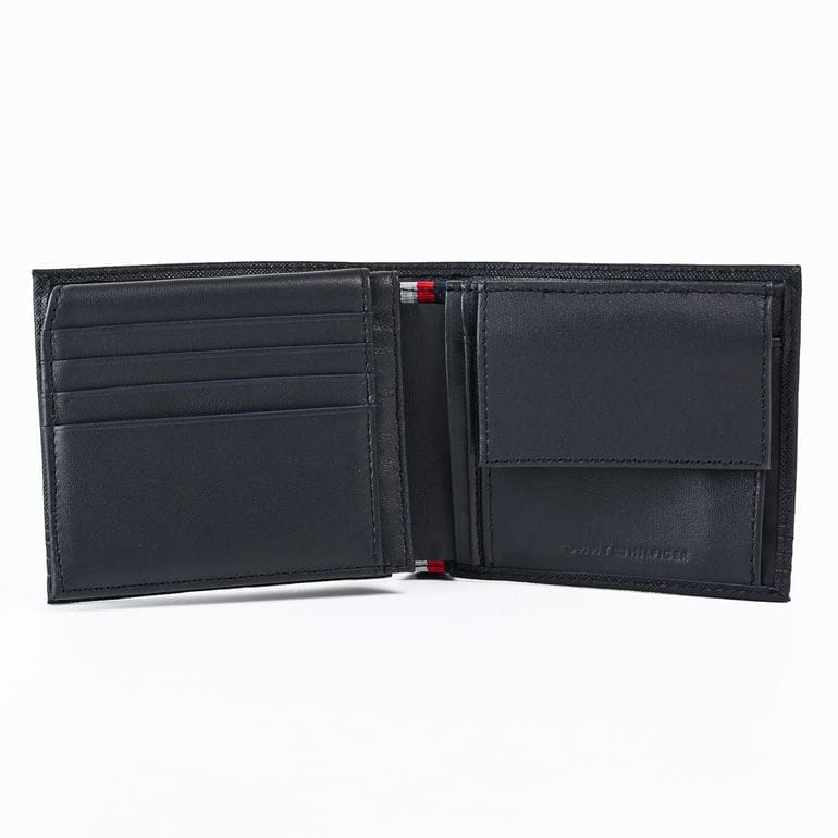 【名入れ可有料】高品質ヨーロッパ輸入モデル トミーヒルフィガー TOMMY HILFIGER 二つ折り財布 小銭入れ付 フラップタイプ BUSINESS CC FLAP AND COIN ブラック AM0AM13260 BDS BLACK ウォレット 折財布【スペシャルラッピング660円(別売り)】