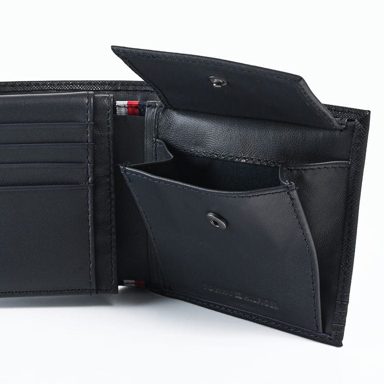 【名入れ可有料】高品質ヨーロッパ輸入モデル トミーヒルフィガー TOMMY HILFIGER 二つ折り財布 小銭入れ付 フラップタイプ BUSINESS CC FLAP AND COIN ブラック AM0AM13260 BDS BLACK ウォレット 折財布【スペシャルラッピング660円(別売り)】