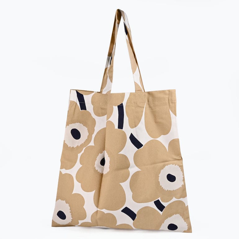 【名入れ可有料】マリメッコ marimekko トートバッグ Unikko ウニッコ ベージュ ファブリック レディース 北欧雑貨 北欧デザイン ネコポス限定<br>【スペシャルラッピング660円(別売り)】