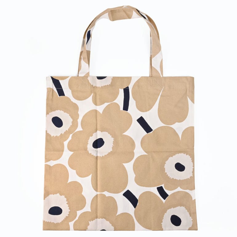 【名入れ可有料】マリメッコ marimekko トートバッグ Unikko ウニッコ ベージュ ファブリック レディース 北欧雑貨 北欧デザイン ネコポス限定<br>【スペシャルラッピング660円(別売り)】