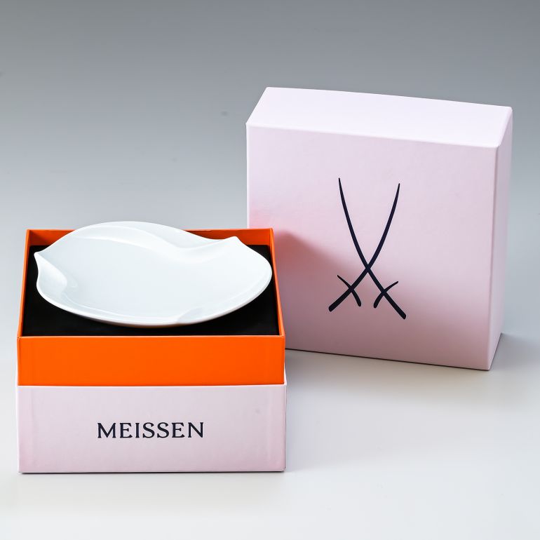 名入れ可有料】マイセン 波の戯れホワイト ファンシーディッシュ