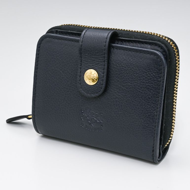 イルビゾンテ IL BISONTE 財布 二つ折り財布 ラウンドファスナー バケッタレザー ダークネイビー SMW067PV0005BL103B 箔押し名入れ可有料【スペシャルラッピング660円(別売り)】