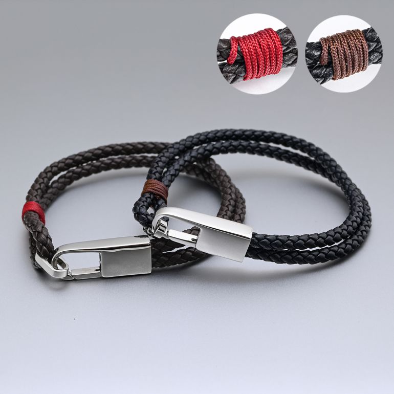 モンアート MONART ブレスレット ペア ウーブンレザー ペアアクセサリー カップル お揃い Made in Italy 【名入れ込み】【代引き不可】 正規代理店