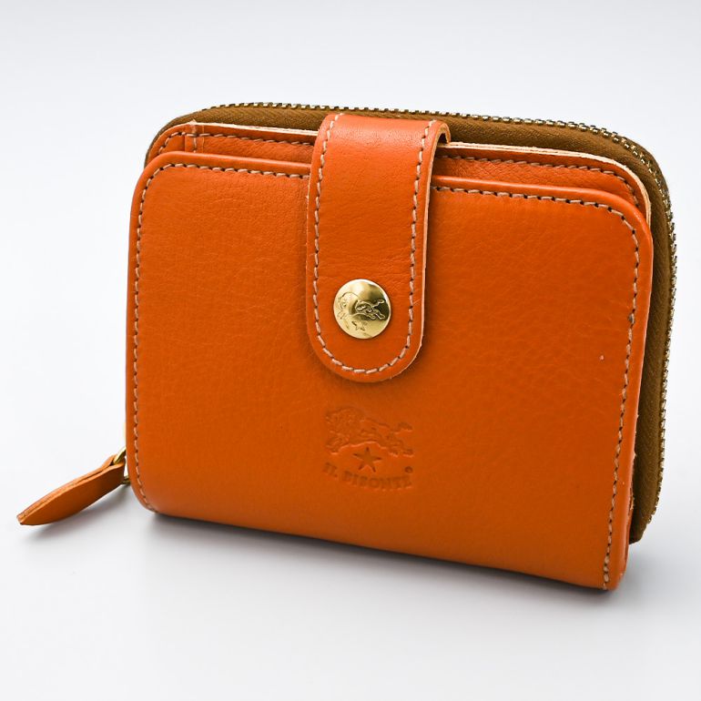 イルビゾンテ IL BISONTE 財布 二つ折り財布 ラウンドファスナー バケッタレザー ブラウン ヤキヌメ SMW067PV0005CA106B 箔押し名入れ可有料【スペシャルラッピング660円(別売り)】